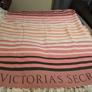 Victoria's Secret Pink and White Striped Beach Towel